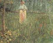 Vincent Van Gogh A Woman Walking in a Garden (nn04) oil painting artist
